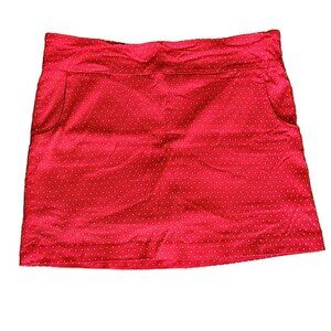 ZAC & RACHEL Red White Polka Dot Pull On Stretch Waist Skort Womens Size 16